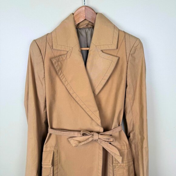 J. LINDEBERG Swedish Designer Trench Coat - Camel/Tan - Size 38 - Timeless Style - Picture 2 of 14